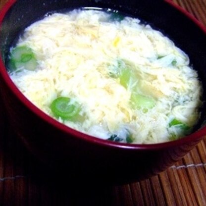卵のとろりが嬉しい簡単スープ（*^^*）
朝食に作りました♡
おいしかったです。